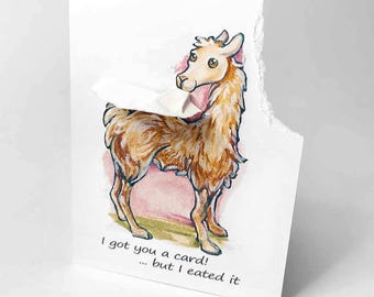Funny Llama Greeting Card, Cute Personalized Message for Farm Animal Lover