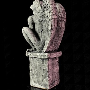 Handgemachte Gargoyle Figur grotesk Chimäre Mittelalter Statue Beton Zement Kreatur Gothic Gothic Dekor makaber Fantasy Horror seltsam Bild 3