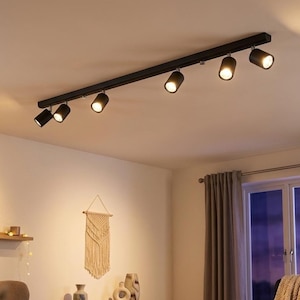 Contemporary Track Lighting: Gold or Black Cylinder Spots, Kitchen Ceiling