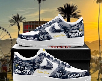 Justin Bieber Coachella 2026 Full Color Ver Air Force 1 Shoes, Custom Fan Shoes Pop Concert, Fan Gift Sneakers, Trendy Streetwear