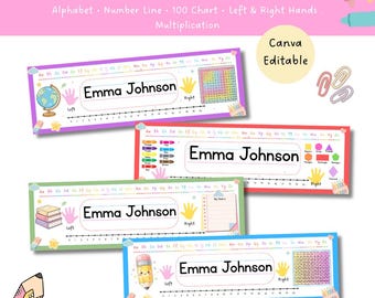 Editable Classroom Desk Name Tags | Printable Student Name Plates | Canva Template