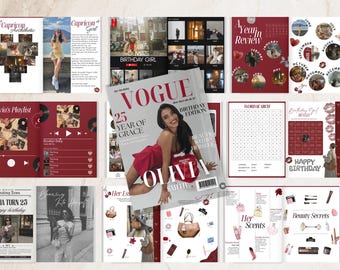 Gepersonaliseerde Vogue-verjaardagsmagazine | Bewerkbaar cadeau (digitale sjabloon)