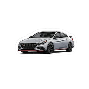 Hyundai Elantra N Line Sticker | Sporty Tuner Sedan Decal, JDM-Inspired Car Art