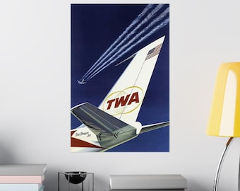 TWA Vintage Airliner Poster - Travel Wall Art From the Jet Age