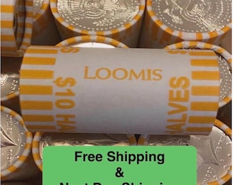 One roll of unsearched and unopened half dollar coin roll