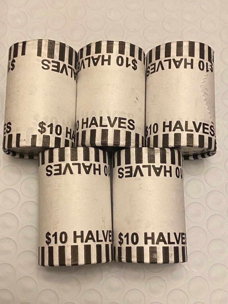 Half dollar coin, unopened and unsearched 10 Dollars Face Value FED wrapped image 16