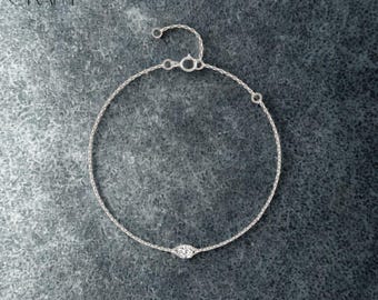 4mm Moissanite Bracelet for Women | 925 Sterling Silver Gold Minimalist Jewelry Gift