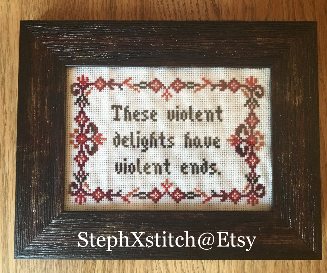 PATTERN Subversive Cross Stitch These Violent Delights Have Etsy