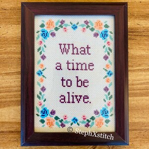 What A Time To Be Alive Cross-Stitch Pattern PDF Téléchargement instantané image 3