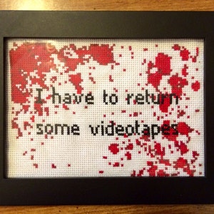 PATTERN American Psycho Blood Spatter Cross Stitch Instant Download PDF image 3