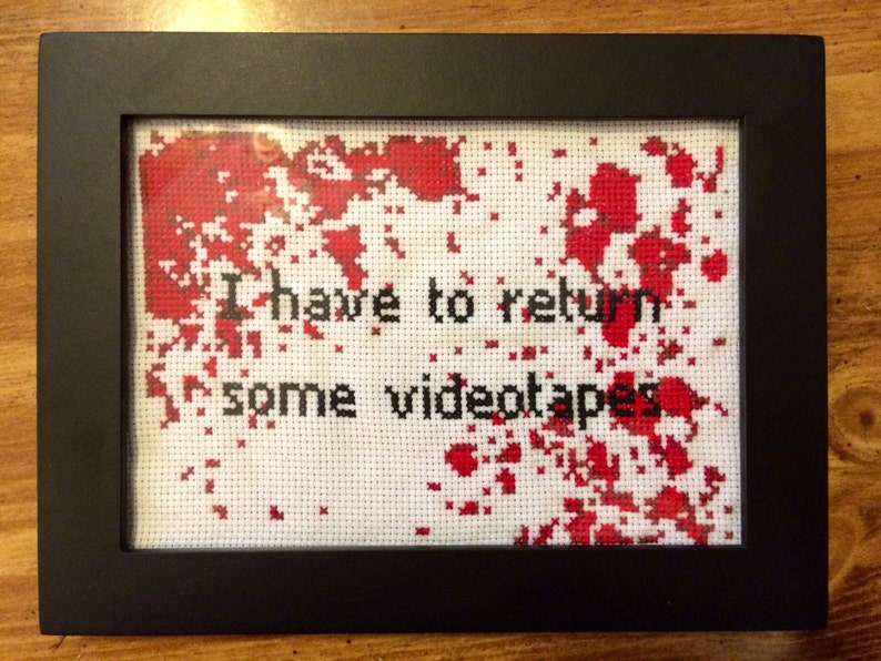 PATTERN American Psycho Blood Spatter Cross Stitch Instant Download PDF image 3