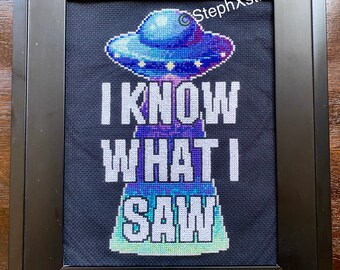 PATTERN I Know What I Saw UFO Cross-stitch Pattern Funny Xstitch LPOTL pdf download