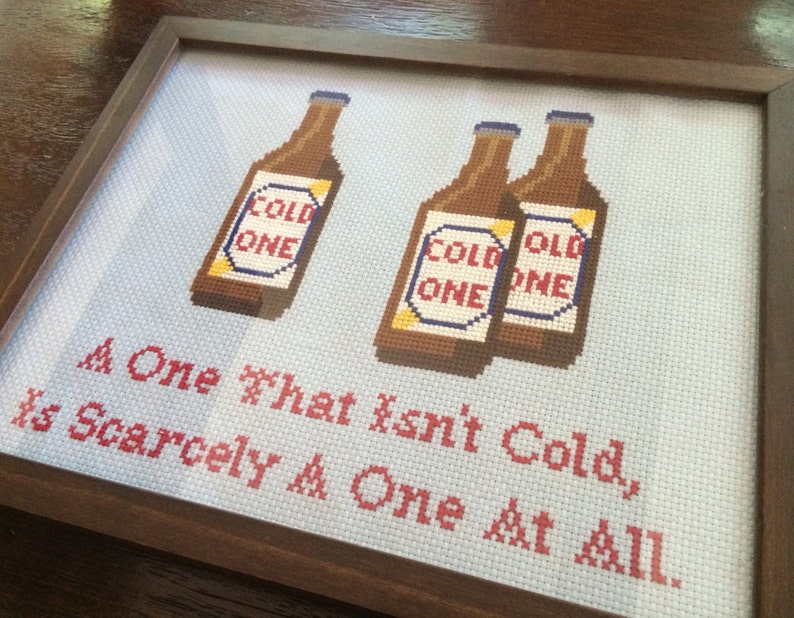 PATTERN Beer Cross Stitch Cold One PDF Instant Download Bar Decor image 4