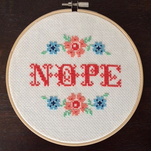 PATTERN Nope Subversive Funny Cross Stitch Instant Download .PDF image 3