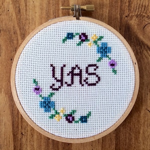 PATTERN YAS Mini Funny Cross Stitch Floral Border pdf instant download
