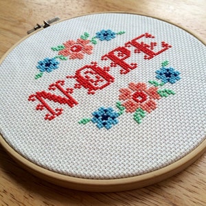 PATTERN Nope Subversive Funny Cross Stitch Instant Download .PDF image 2