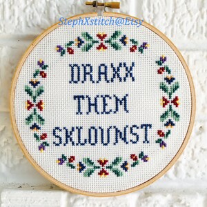PATTERN Draxx Them Sklounst Subversive Funny Cross Stitch Pop Culture