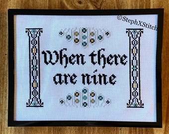 Wzór haftu krzyżykowego RBG Kiedy jest dziewięć feministek Xstitch PDF Natychmiastowe pobieranie Zyski dla ACLU