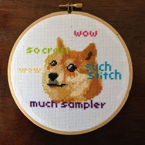 PATTERN Doge Meme Funny Cross Stitch Instant Download PDF Wow image 3