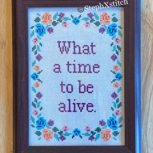 What A Time To Be Alive Cross-Stitch Pattern PDF Téléchargement instantané image 4