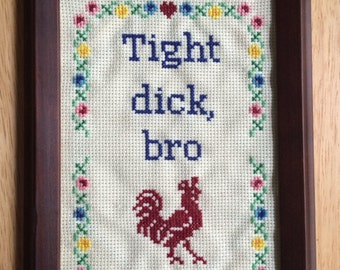 PATTERN Tight Dick Bro Subversive Cross Stitch Instant Download PDF