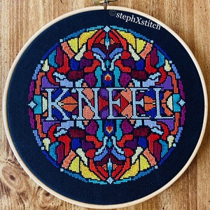 PATTERN KNEEL Stained Glass Fleabag Cross Stitch Hot Priest Stitch Instant Download PDF image 3