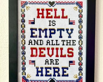 PATTERN Hell is Empty And All The Devils Are Here Cross Stitch Crossstitch Pattern PDF