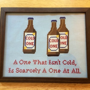 PATTERN Beer Cross Stitch Cold One PDF Instant Download Bar Decor image 1