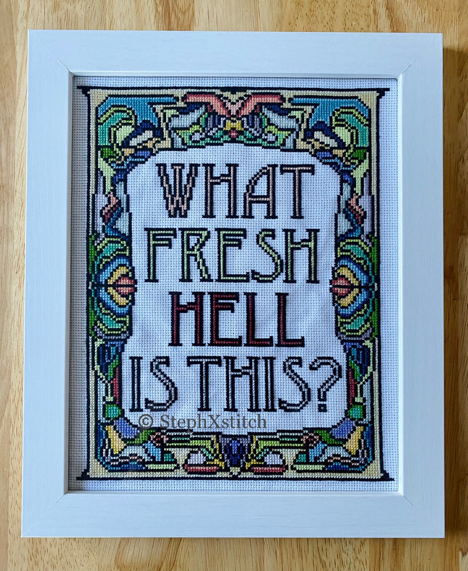 PATTERN What Fresh Hell is This Dorothy Parker Quote Stained