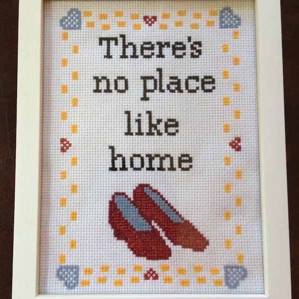 PATTERN There's No Place Like Home Ruby Slippers Cross Stitch Instant Download .pdf