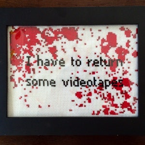 PATTERN American Psycho Blood Spatter Cross Stitch Instant Download PDF image 4