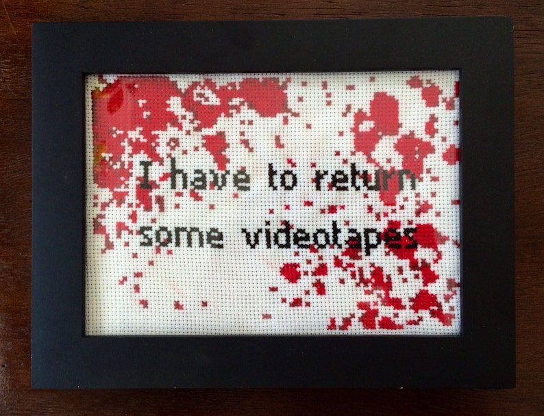 PATTERN American Psycho Blood Spatter Cross Stitch Instant Download PDF image 4