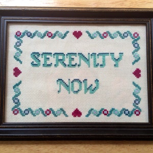 PATTERN Serenity Now Cross Stitch Funny Subversive PDF Instant Download Pattern