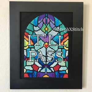 PATTERN It'll Pass Stained Glass Fleabag Cross Stitch Hot Priest Stitch Ornate Instant Download DIY PDF