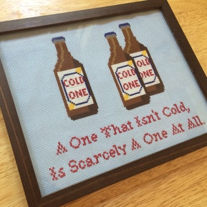 PATTERN Beer Cross Stitch Cold One PDF Instant Download Bar Decor image 3