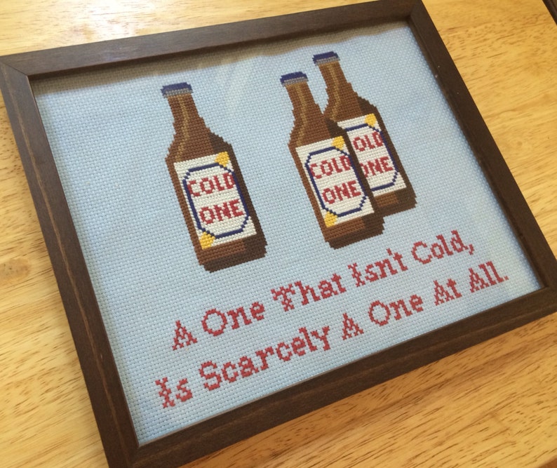 PATTERN Beer Cross Stitch Cold One PDF Instant Download Bar Decor image 3