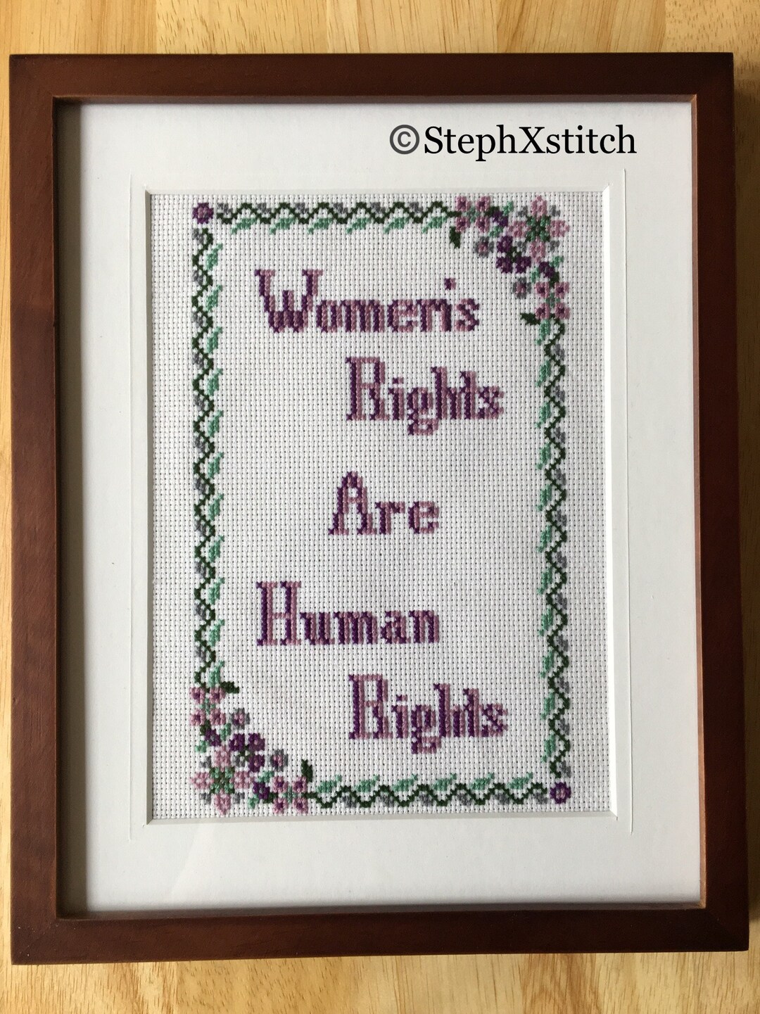 PATTERN Feminist Cross Stitch Pattern Women's Rights Are Human Rights ...