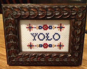 Mini-PATTERN YOLO Mini Cross Stitch Art