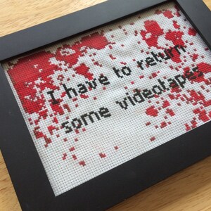 PATTERN American Psycho Blood Spatter Cross Stitch Instant Download PDF image 2