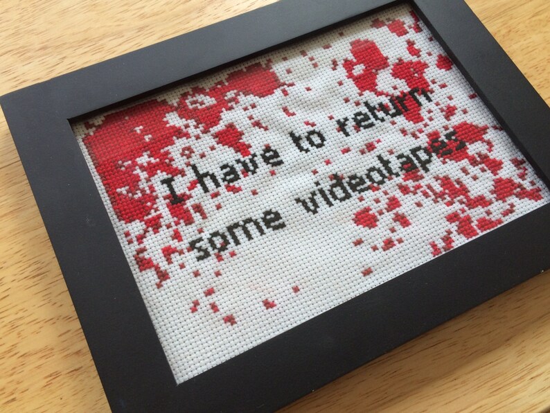 PATTERN American Psycho Blood Spatter Cross Stitch Instant Download PDF image 2