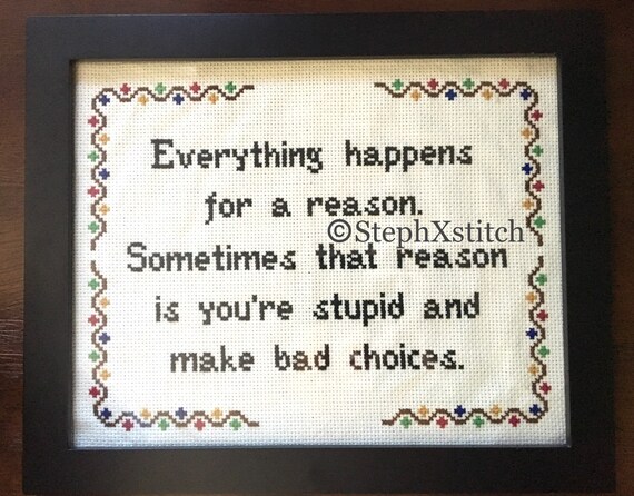 Pattern Instant Download Pdf Everything Happens For A Reason Etsy