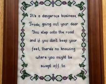 PATTERN Hobbit Lord of the Rings Cross Stitch Bilbo Baggins Frodo quote LOTR Instant Download .PDF Pattern