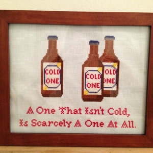 PATTERN Beer Cross Stitch Cold One PDF Instant Download Bar Decor image 2
