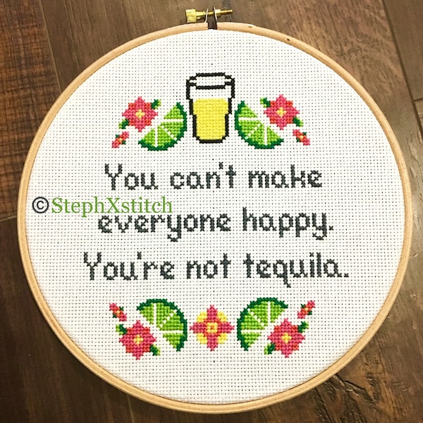 MODELLO Non puoi rendere tutti felici Non sei Tequila Punto croce Divertente Download immediato PDF Bar Decor