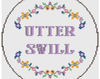 PATTERN Utter Swill Subversive Cross Stitch Instant Download PDF Funny