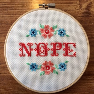 PATTERN Nope Subversive Funny Cross Stitch Instant Download .PDF image 4