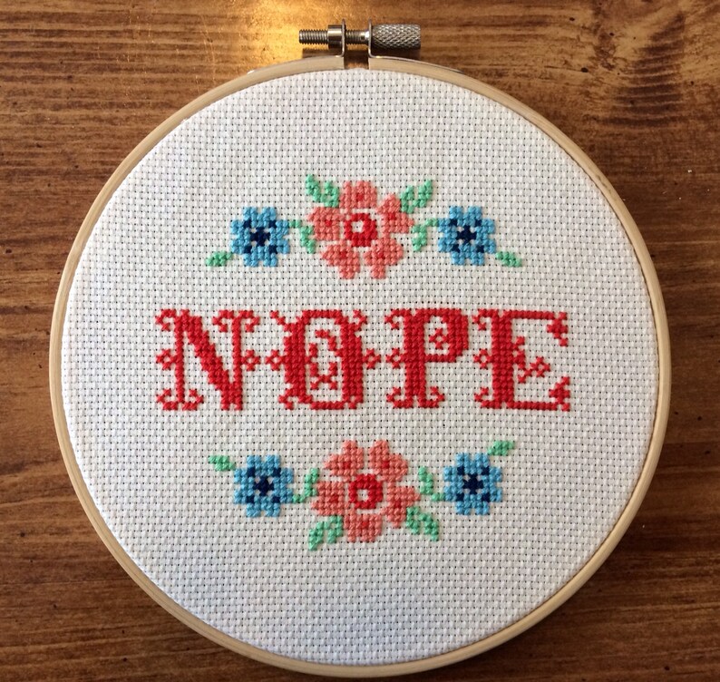 PATTERN Nope Subversive Funny Cross Stitch Instant Download .PDF image 4