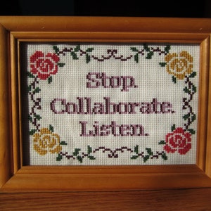 PATTERN Stop Collaborate Listen Vanilla Ice Ice Baby Cross Stitch Instant Download pdf image 2