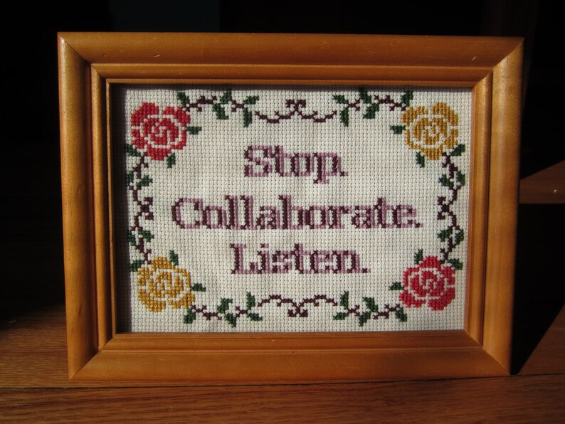 PATTERN Stop Collaborate Listen Vanilla Ice Ice Baby Cross Stitch Instant Download pdf image 2