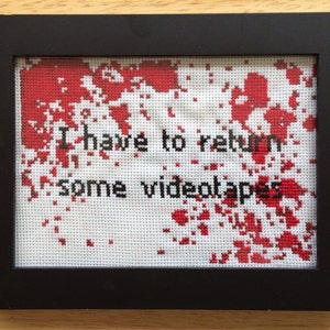 PATTERN American Psycho Blood Spatter Cross Stitch Instant Download PDF image 1